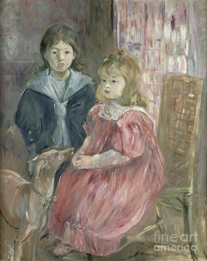 Double Portrait Of Charley And Jeannie Thomas, Children Of The Artists Cousin, Gabriel Thomas, 1894 Painting by Berthe Morisot