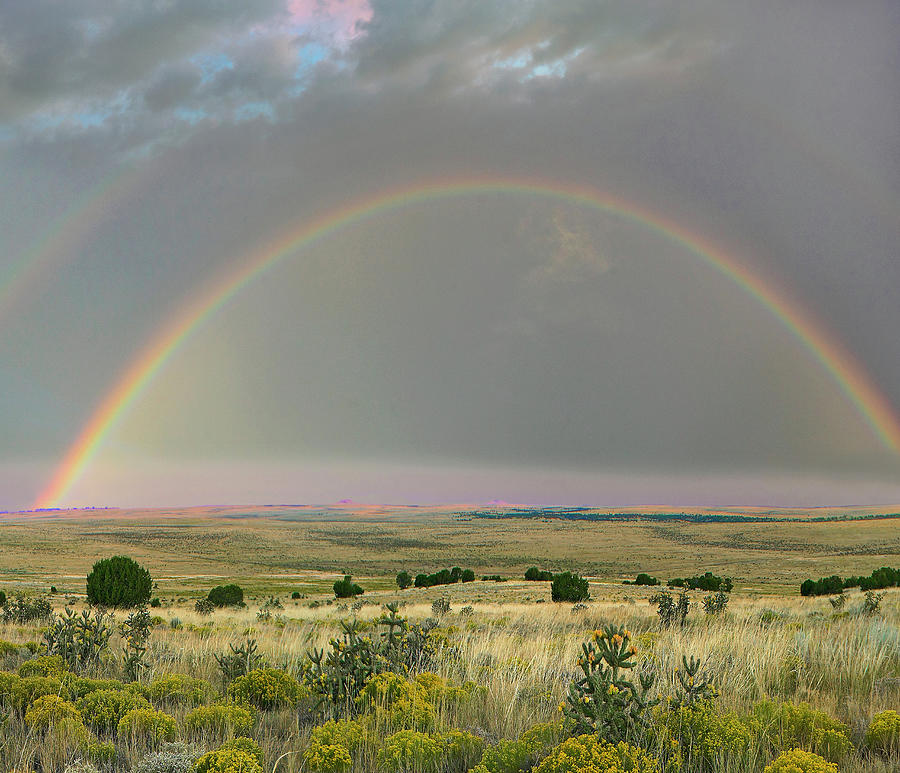Double Rainbow, Apishapa State Wildlife Area, Colorado Photograph by Tim Fitzharris