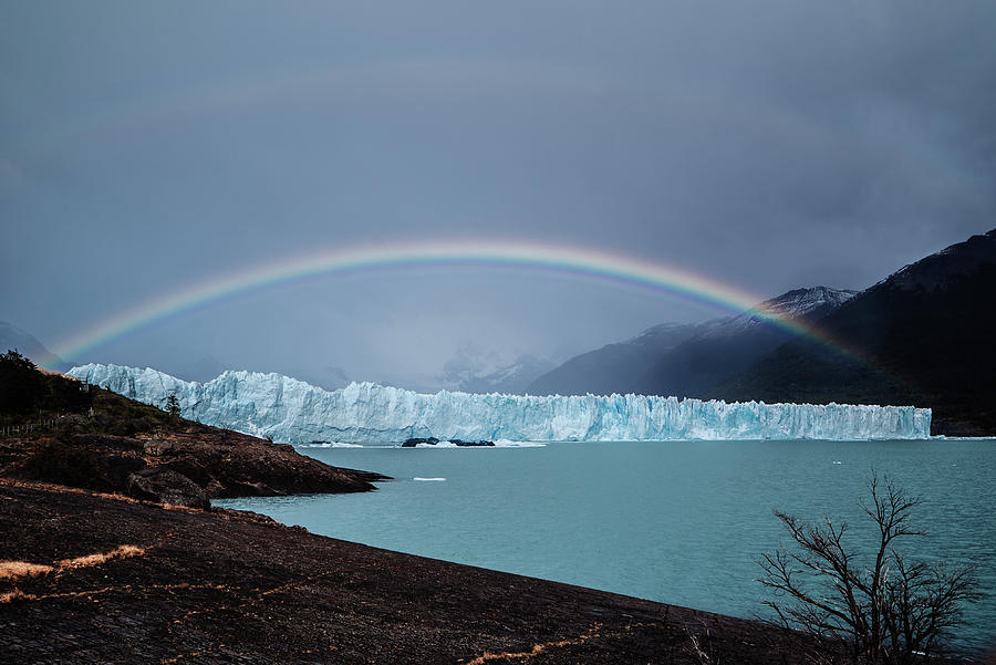 Glacier National Park Photograph - Double rainbow at Perito Merino Glacier in Argentina by Kamran Ali