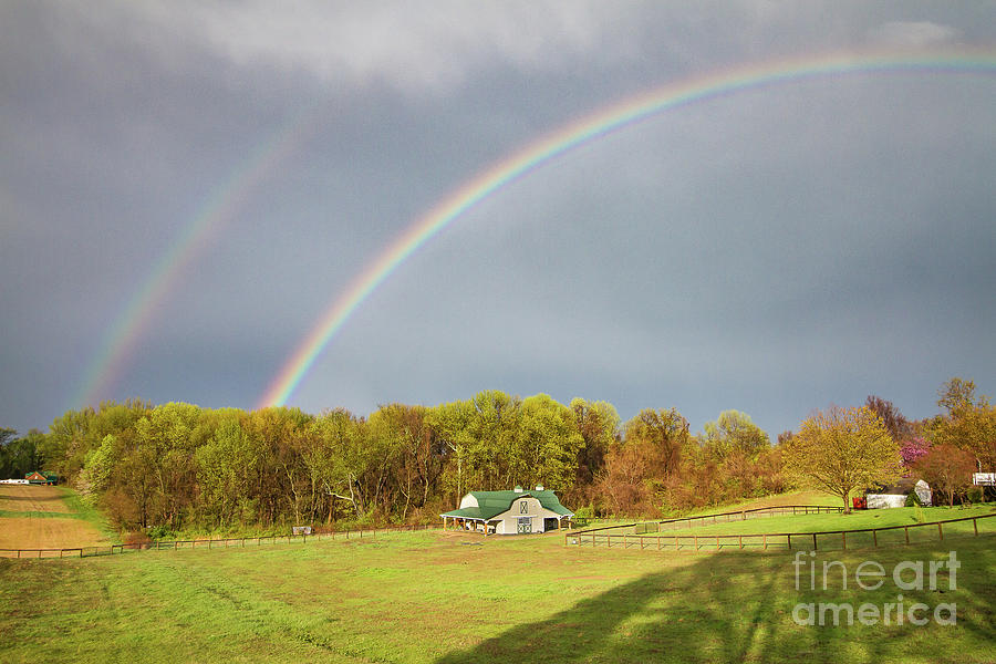 Double Rainbow Photograph by Kathy Sherbert