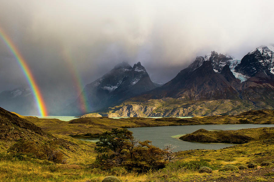 Double Rainbow Over Torres Del Paine Photograph by Sebastian Kennerknecht