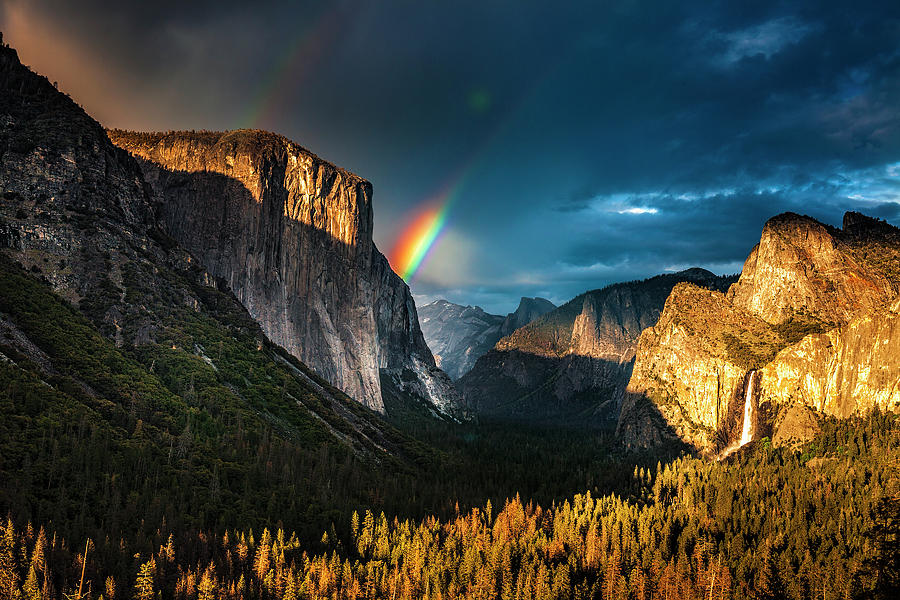 Double Rainbow Over Yosemite Photograph