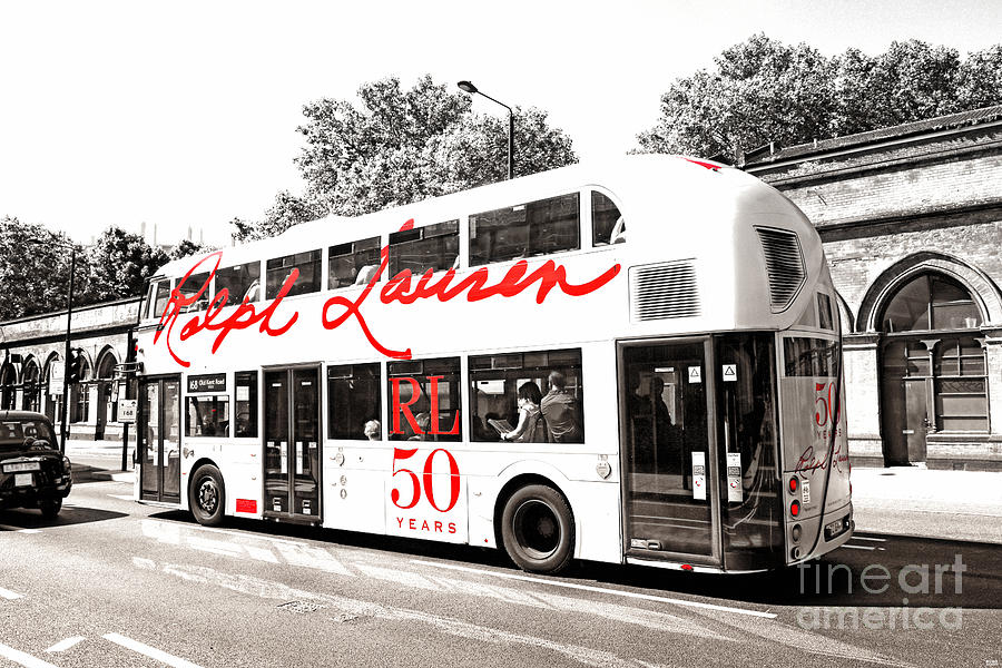 Doubledecker London Bus with Ralph Lauren Artwork BW by Nidhin Nishanth Doubledecker London Bus with Ralph Lauren Artwork BW by Nidhin Nishanth