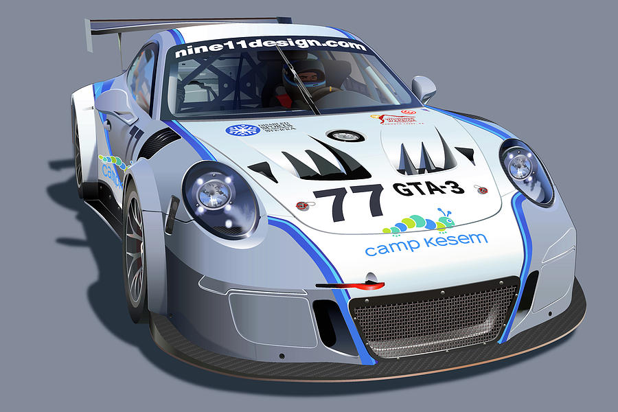Doug Baron Porsche Gt3 Mr Drawing by Alain Jamar Doug Baron Porsche Gt3 Mr Drawing by Alain Jamar
