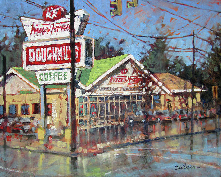 Doughnuts in the Rain Painting by Dan Nelson