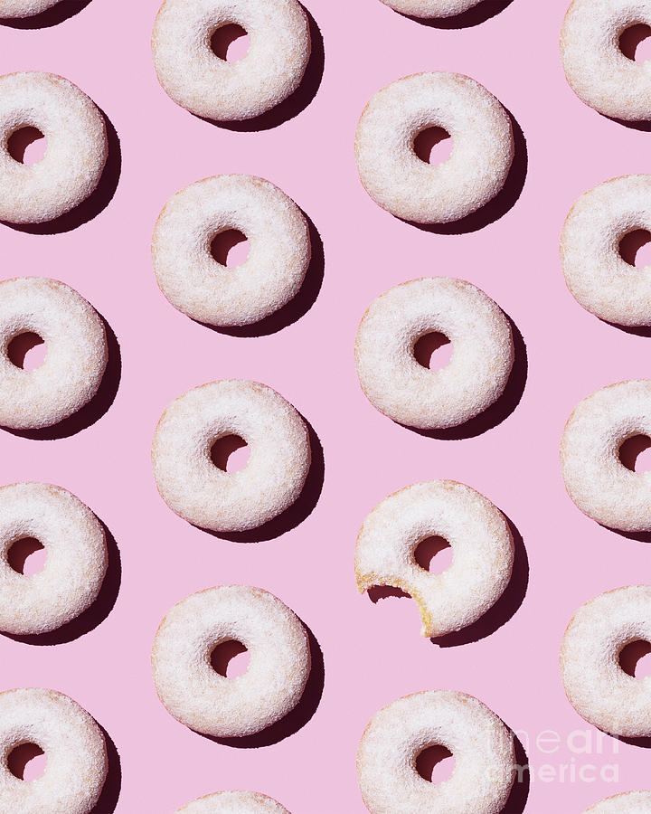 Doughnuts On Pink Background Digital Art by Westend61