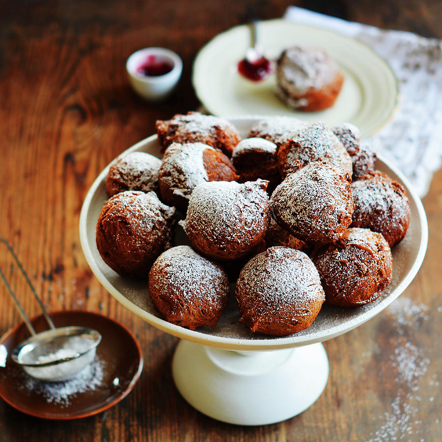 Doughnuts With Icing Sugar On An tagre Photograph by Mariola Streim