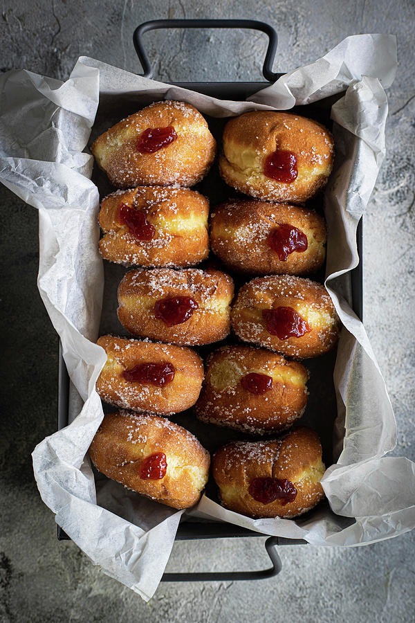 Doughnuts With Jelly Photograph by Zaneta Hajnowska,