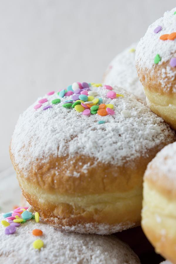 Doughnuts With Sugar Confetti Photograph by Martina Schindler