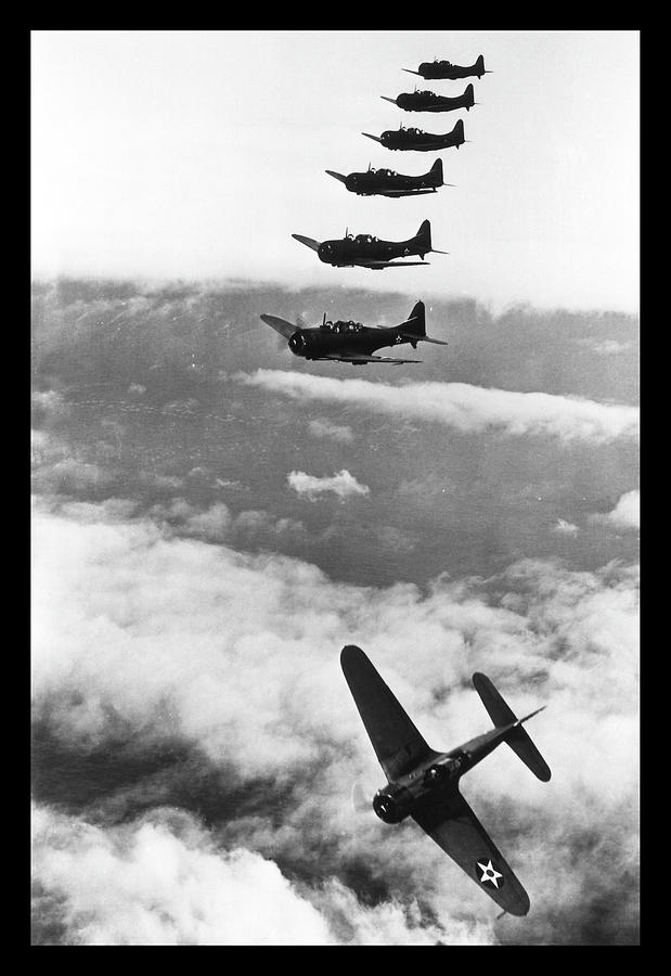 Douglas Dauntless Dive Bombers on Attack Painting by U.S. Navy - Fine ...