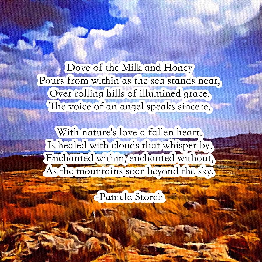 Mountain Digital Art - Dove of the Milk and Honey Poem by Pamela Storch