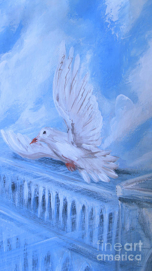 Dove Painting by Oksana Semenchenko