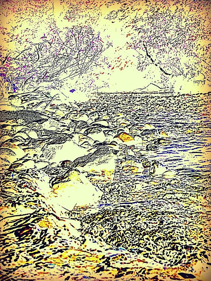 Dover By The Sea  -  Golden  Hour Digital Art by VIVA Anderson