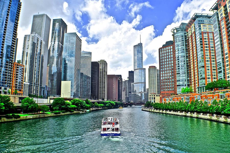 Down the Chicago River Photograph by Frozen in Time Fine Art Photography