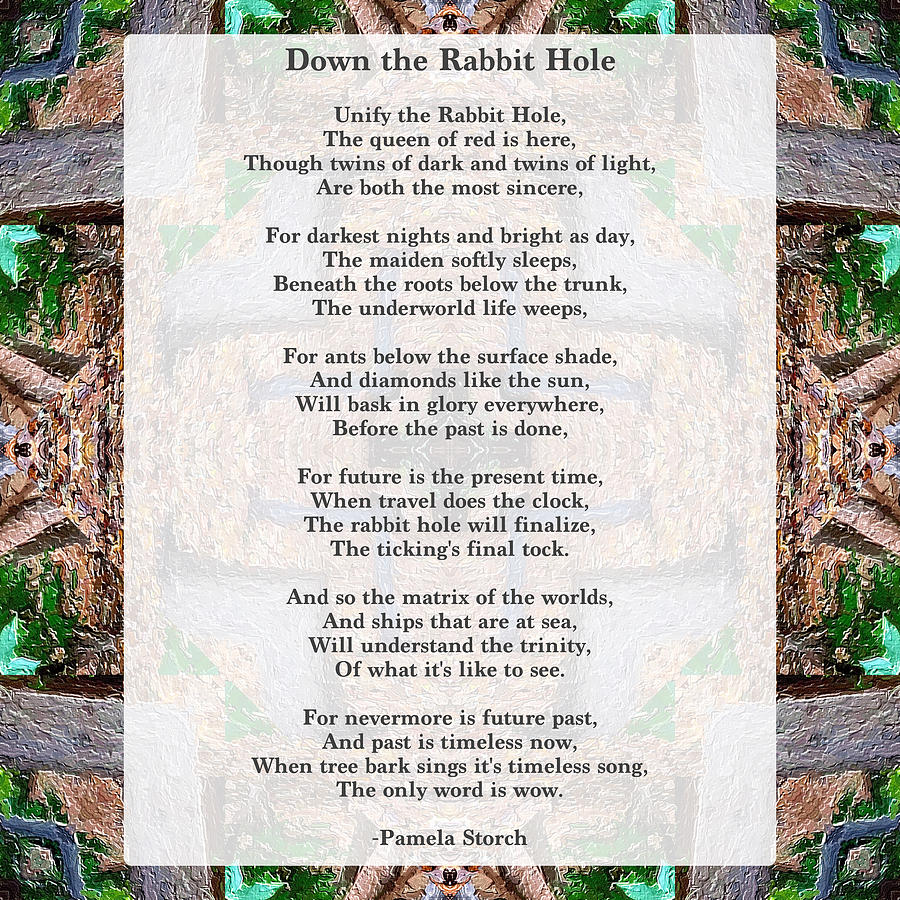 Tree Digital Art - Down the Rabbit Hole Poem by Pamela Storch