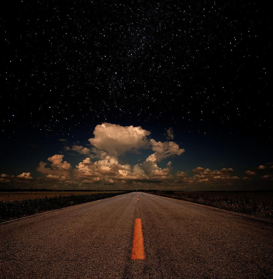 Down The Road Under Stars Photograph by Clintspencer Down The Road Under Stars Photograph by Clintspencer