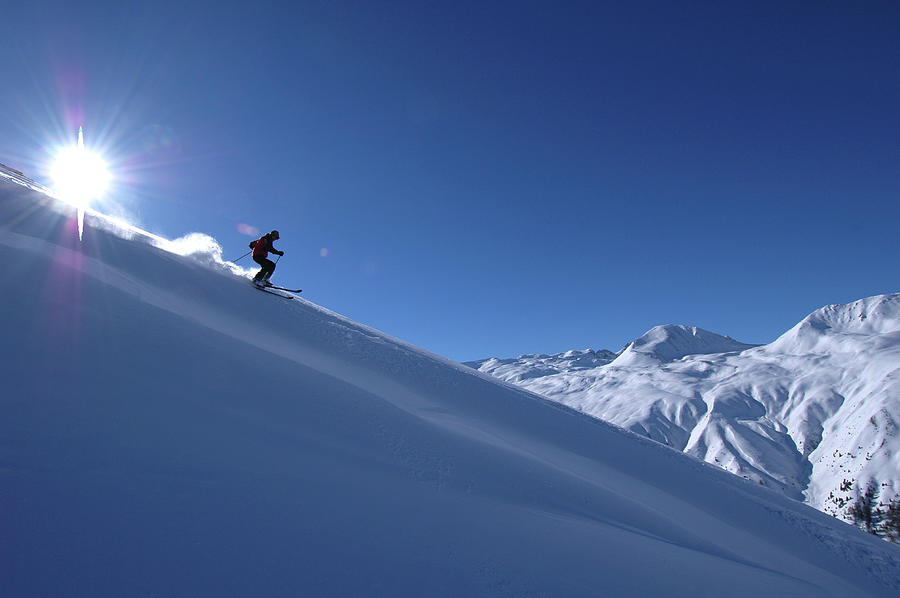 Downhill Skier, South Tyrol, Italy Digital Art by Udo Bernhart