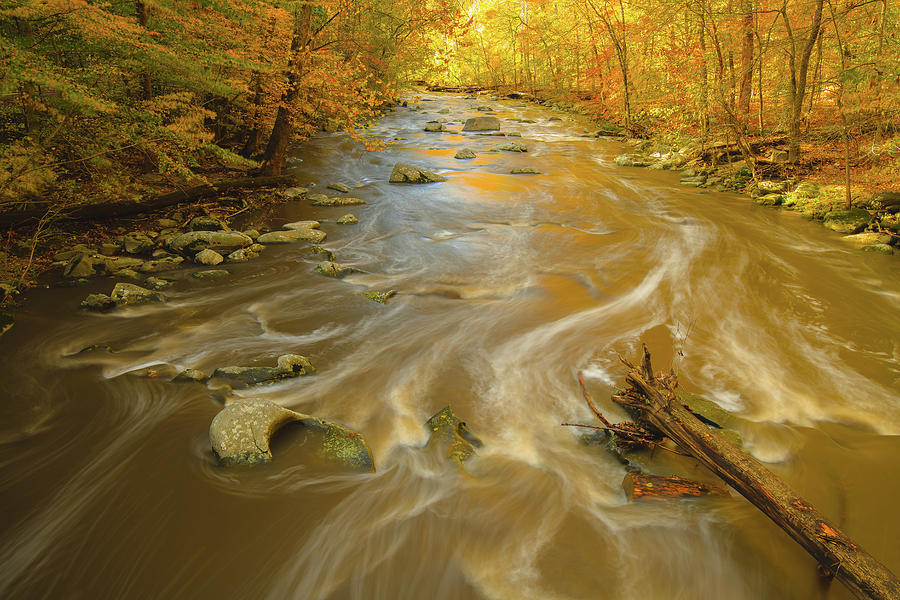 Downstream Rock Creek in DC with Fall Colors Photograph by Jeff at JSJ Photography