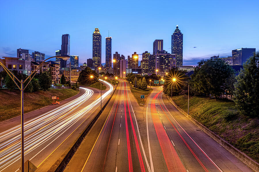 Downtown Atlanta City Skyline At Dusk Photograph
