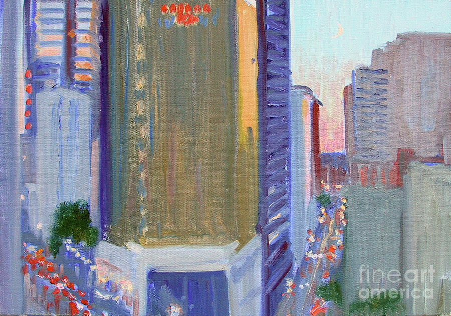 Downtown Atlanta from the Ritz at Sunset Painting by Candace Lovely