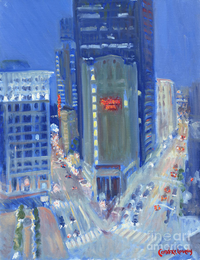 Downtown Atlanta from the Ritz  Painting by Candace Lovely