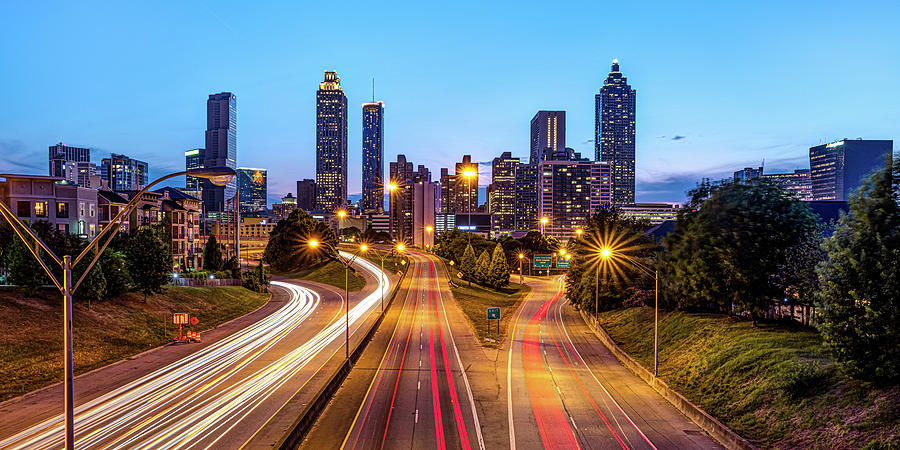 Downtown Atlanta Skyline Panoramic View From Jackson Street Bridge Photograph