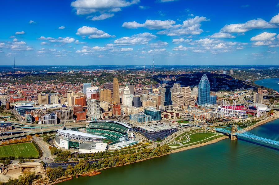 Downtown Cincinnati On The Ohio River Photograph by Mountain Dreams