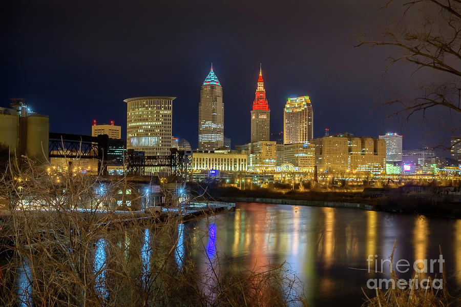 Downtown Cleveland At Night Photograph By Pj Ziegler Pixels