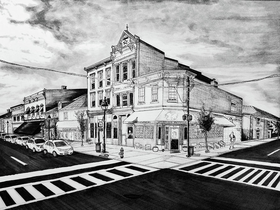 Downtown Drawing by Courtney Ortmann Pixels