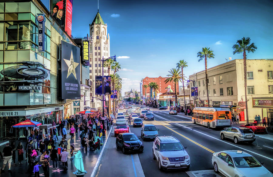 Downtown Hollywood Boulevard Painting by Christopher Arndt