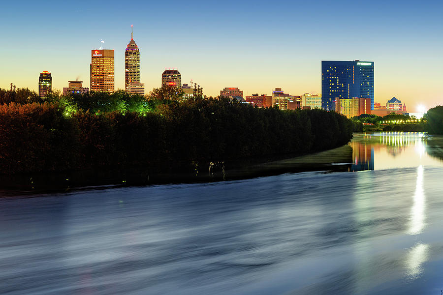 Downtown Indianapolis Skyline on the White River Photograph by Gregory ...