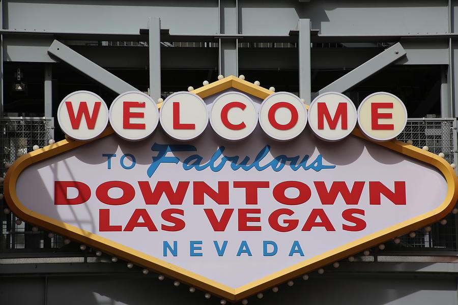 Downtown Las Vegas Welcome Photograph by Laura Smith