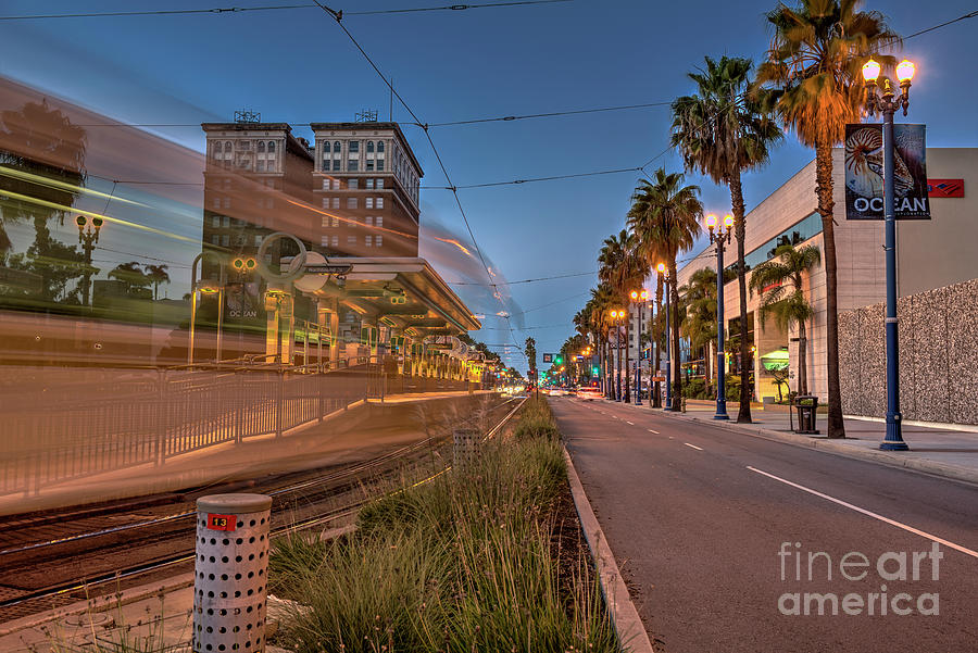 Downtown Metro Blue Line Moving Photograph by David Zanzinger