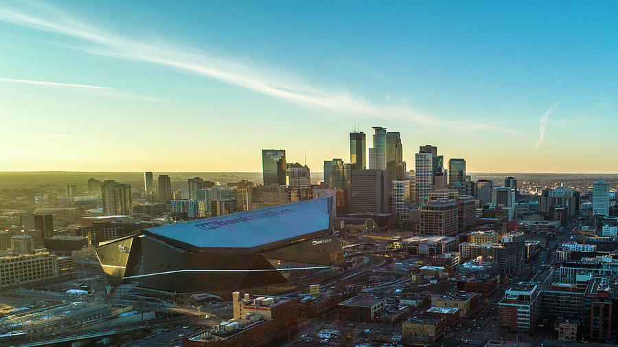 Downtown Minneapolis Skyline US Bank Stadium Photograph by Greg Schulz Pictures Over Stillwater