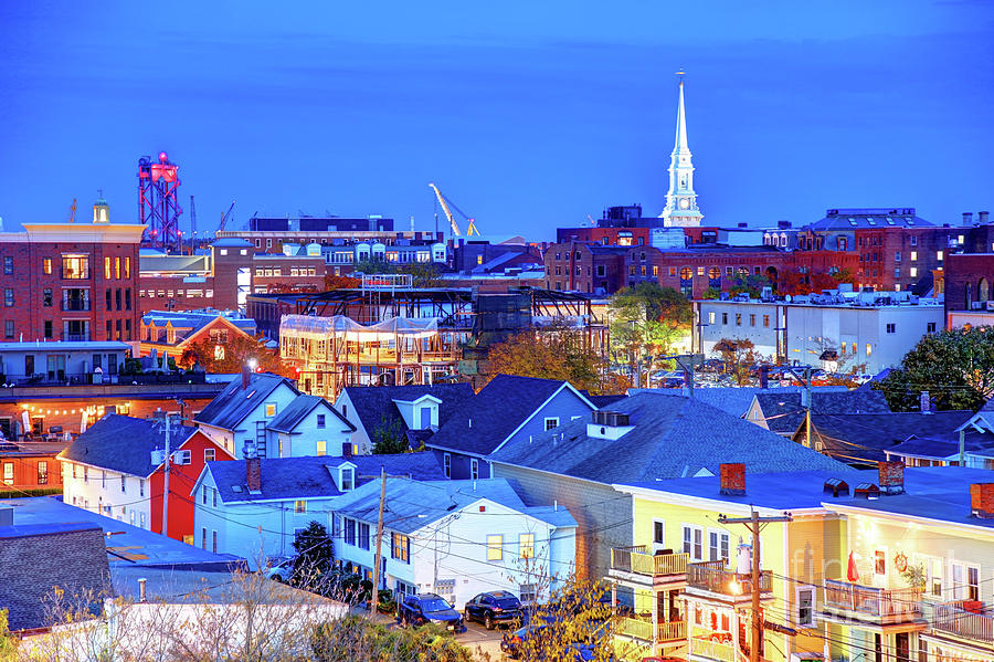 Downtown Portsmouth, New Hampshire Skyline Photograph by Denis Tangney 