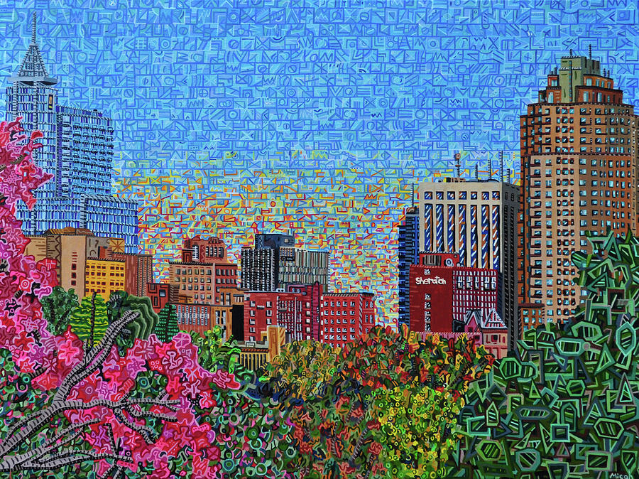 Downtown Raleigh - October Sunset Painting by Micah Mullen