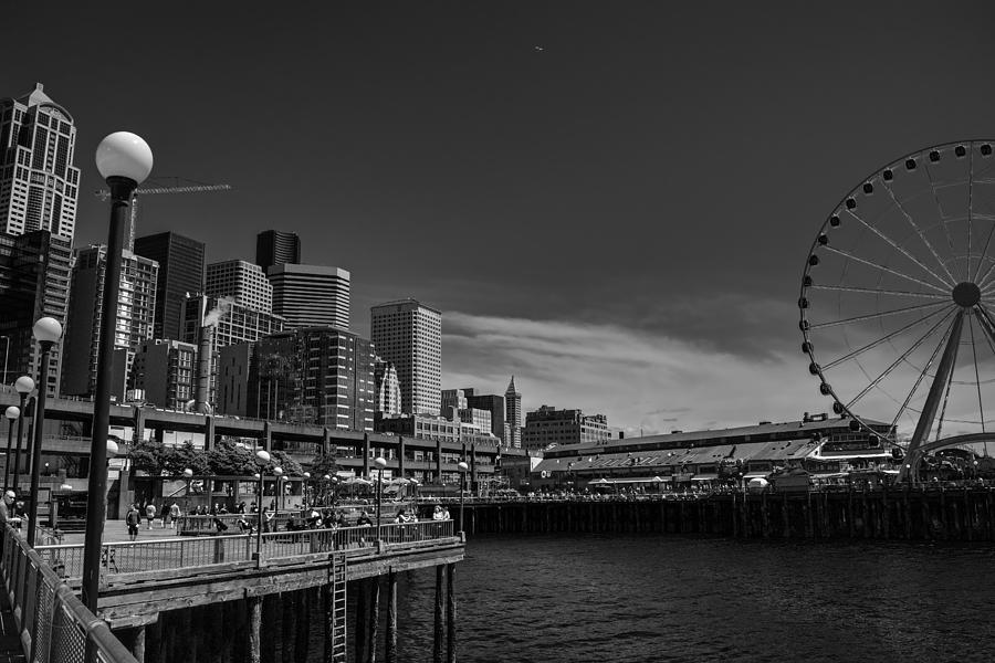 Downtown Seattle 001 BW Photograph by Lance Vaughn