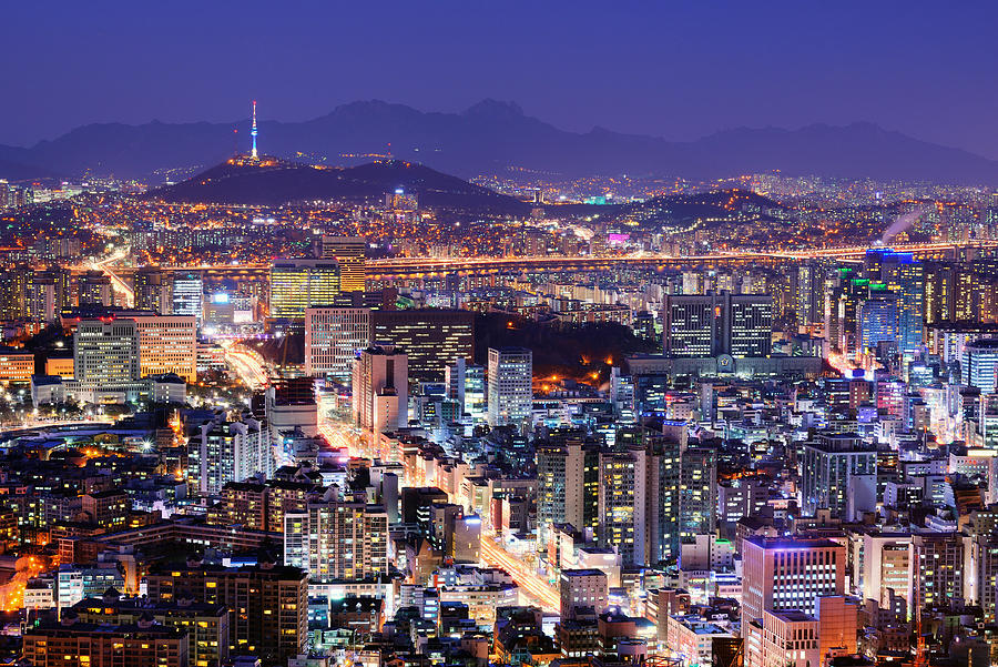 City Photograph - Downtown Seoul, South Korea Skyline by Sean Pavone