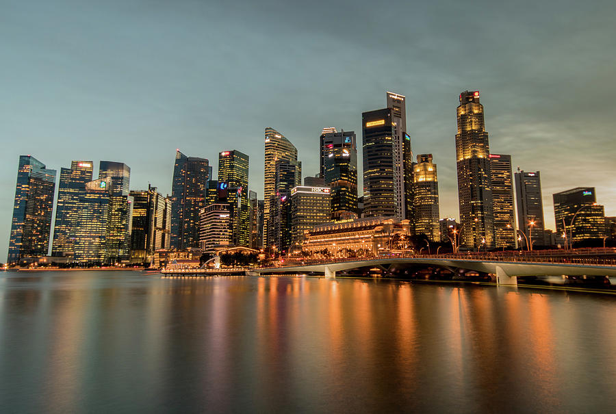 Sunset Photograph - Downtown Singapore by Stuart C Clarke