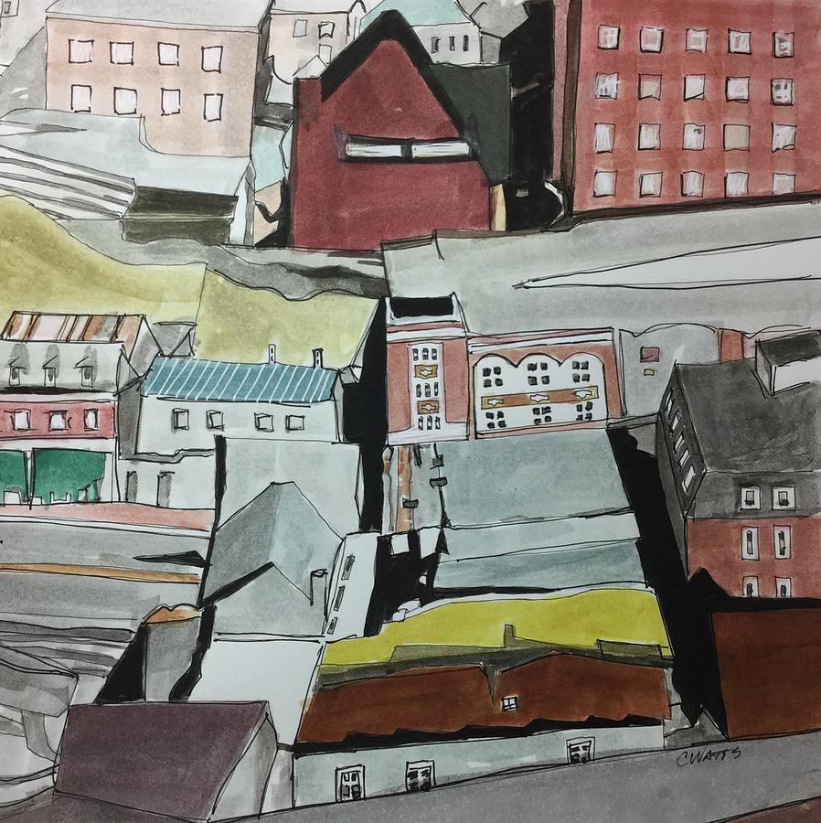 Downtown Staunton Sketch #1 by Christine Watts Downtown Staunton Sketch #1 by Christine Watts
