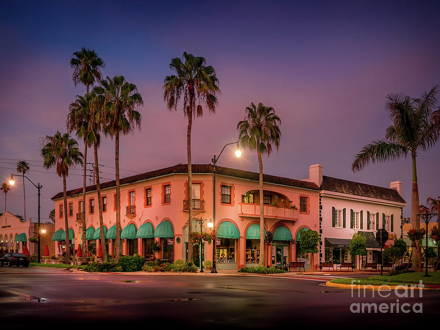 Downtown Venice, Florida at Sunrise Photograph by Liesl Walsh