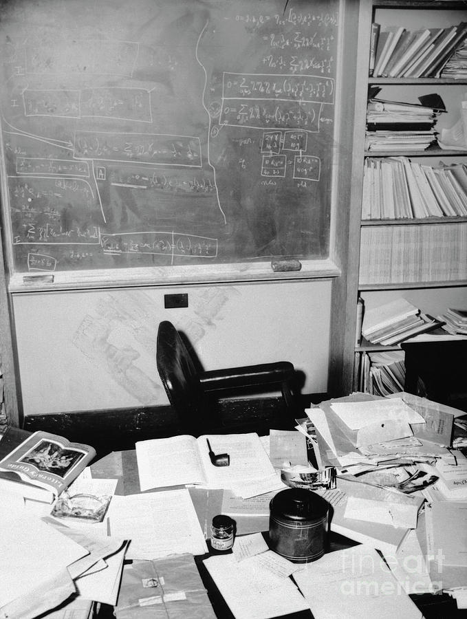 Albert Einstein Photograph - Dr. Albert Einsteins Study by Bettmann