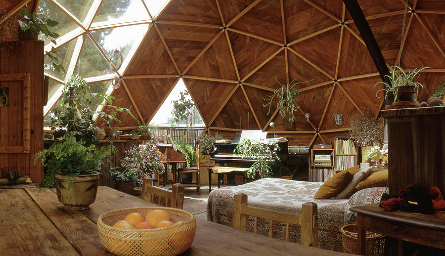 Architecture Photograph - Dr Binghams Geodesic Dome House by John Dominis