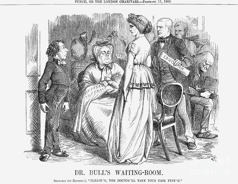 Dr. Bulls Waiting-room, 1868. Artist Drawing by Print Collector