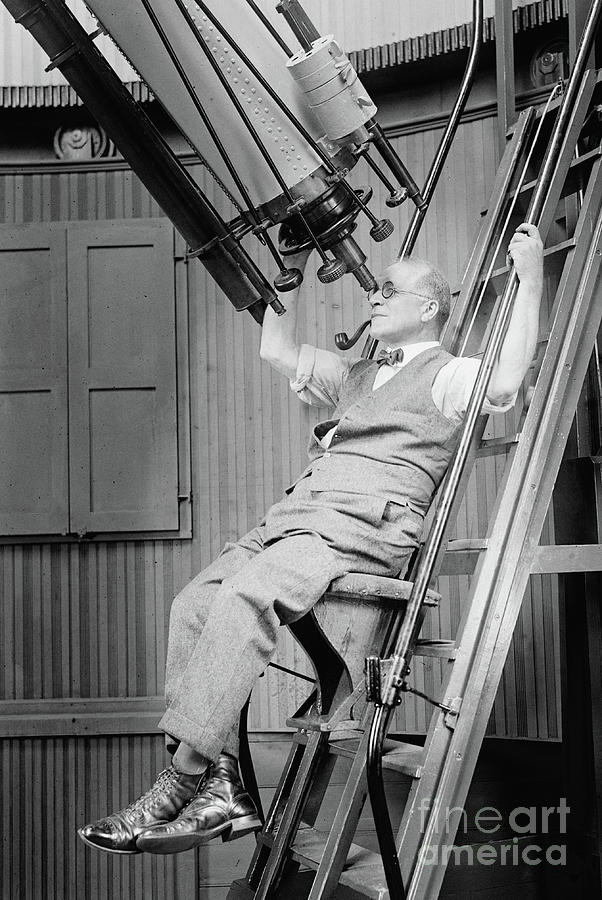 Black And White Photograph - Dr David Todd at Georgetown Observatory, 1924 by American School