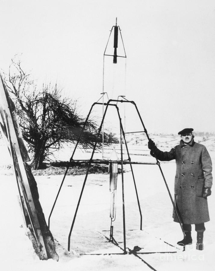 Dr. Goddard With First Liquid- Fueled Photograph by Bettmann