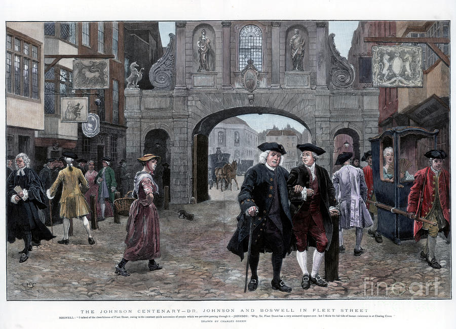 Dr Johnson And Boswell In Fleet Street Drawing by Print Collector