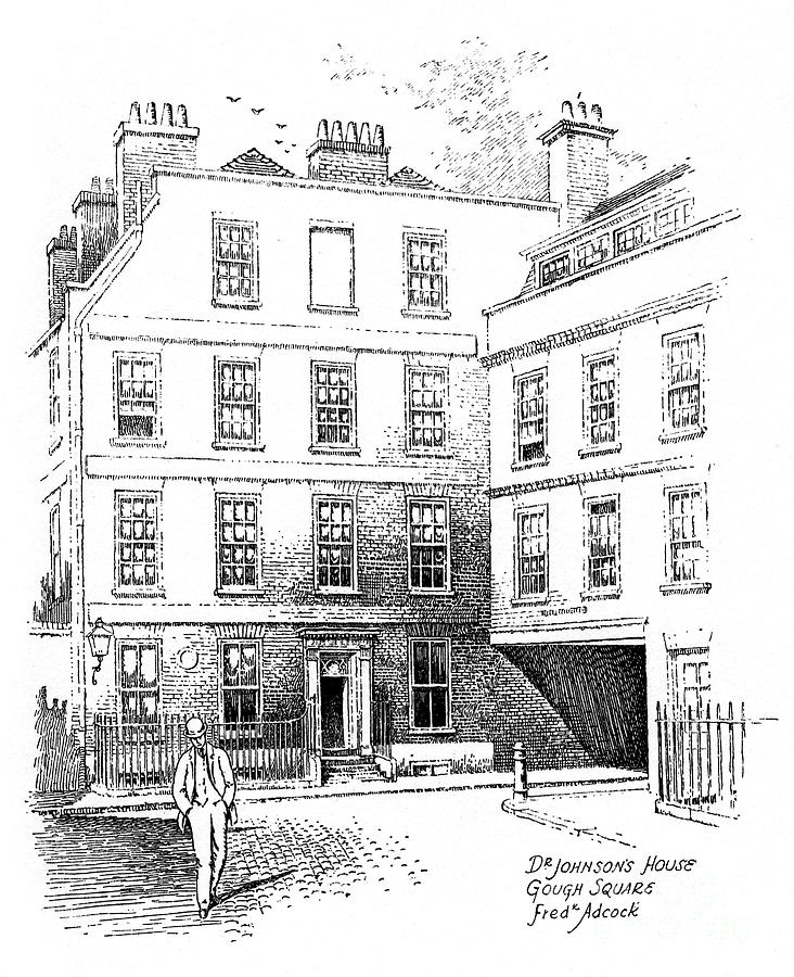 Dr Johnsons House, 17 Gough Square Drawing by Print Collector
