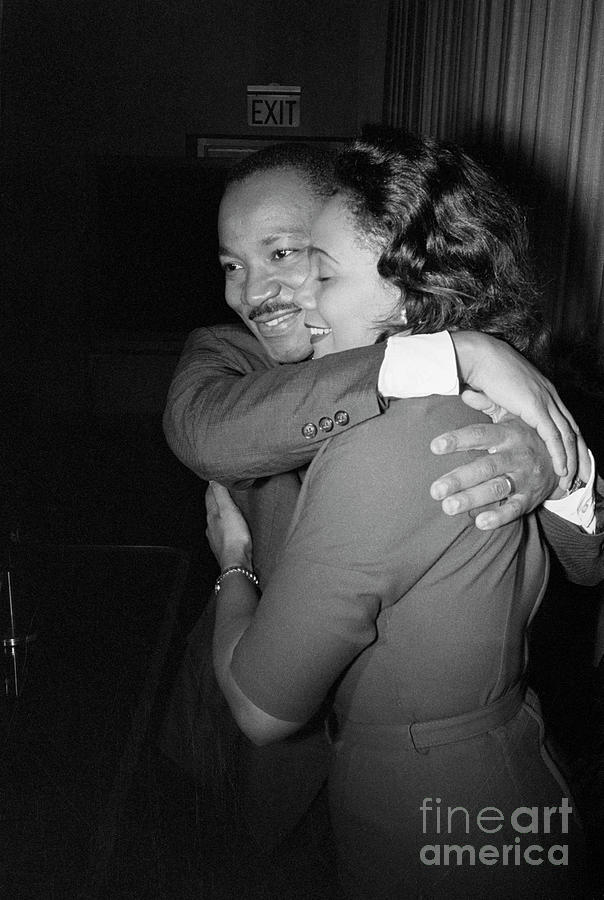 Dr. Martin Luther King, Jr. Hugs Wife Photograph by Bettmann