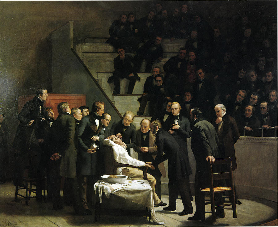 Medical Painting - Dr. Morton Administers Anesthesia by William Thomas Green Morton
